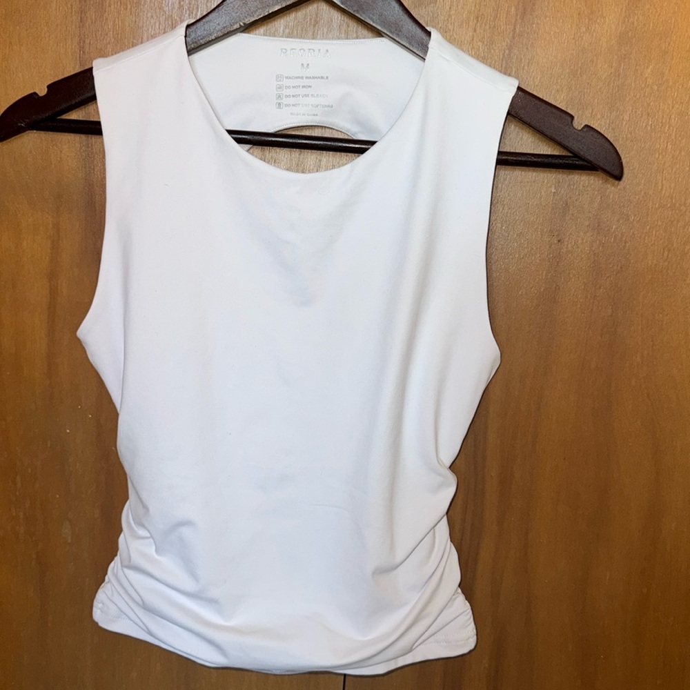 White tank with open back